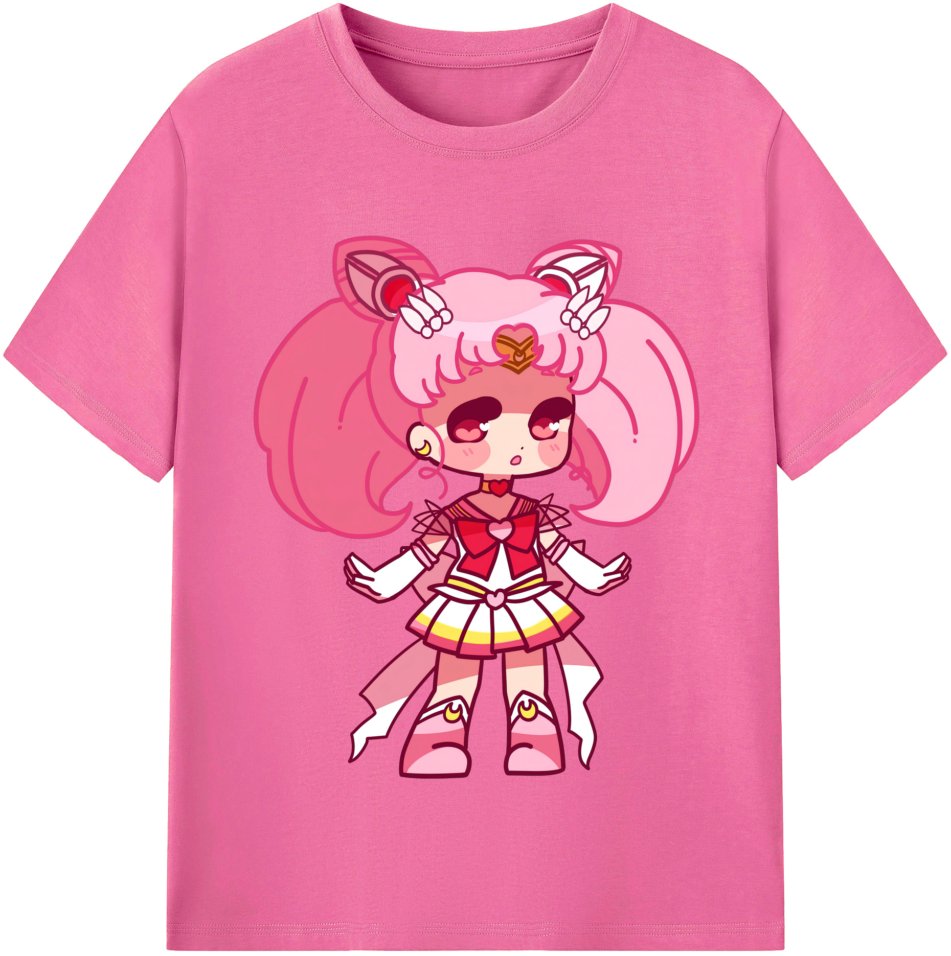 （画像用） 美少女戦士セーラームーン ちびうさ Sailor Moon Chibiusa Tsukino Usagi Small Lady Serenity レディースカジュアルプリントTシャツ（綿100％）